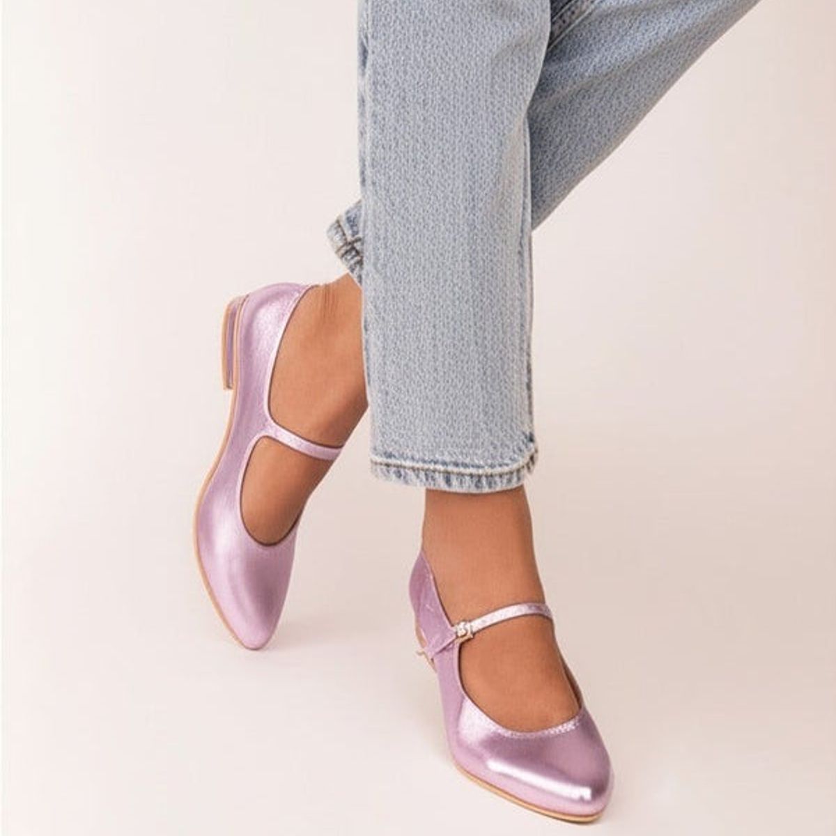 GANDARVA - Ballerina Mujer De Cuero Almudena Rose Gold