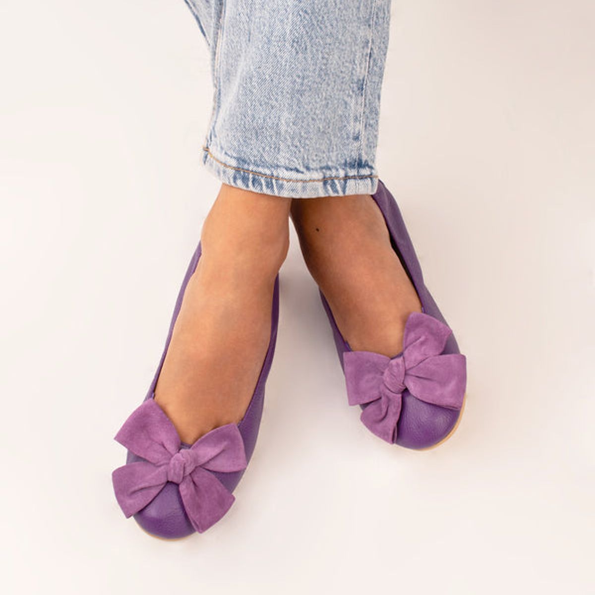 GANDARVA - Ballerina Mujer De Cuero Lilly Morado
