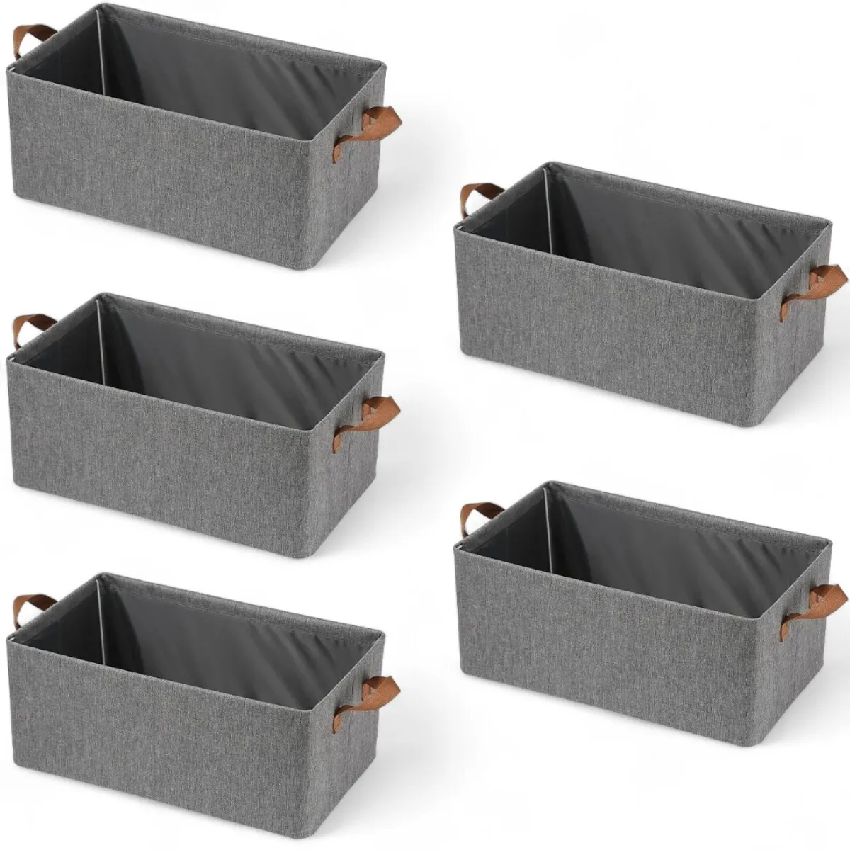 GENERICO - Pack 5 Cajas Organizadoras Ropa Closet Plegable Canasto Asas