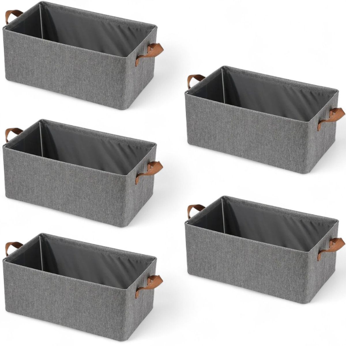 GENERICO - Pack 5 Cajas Organizadoras Ropa Closet Plegable Canasto Asas