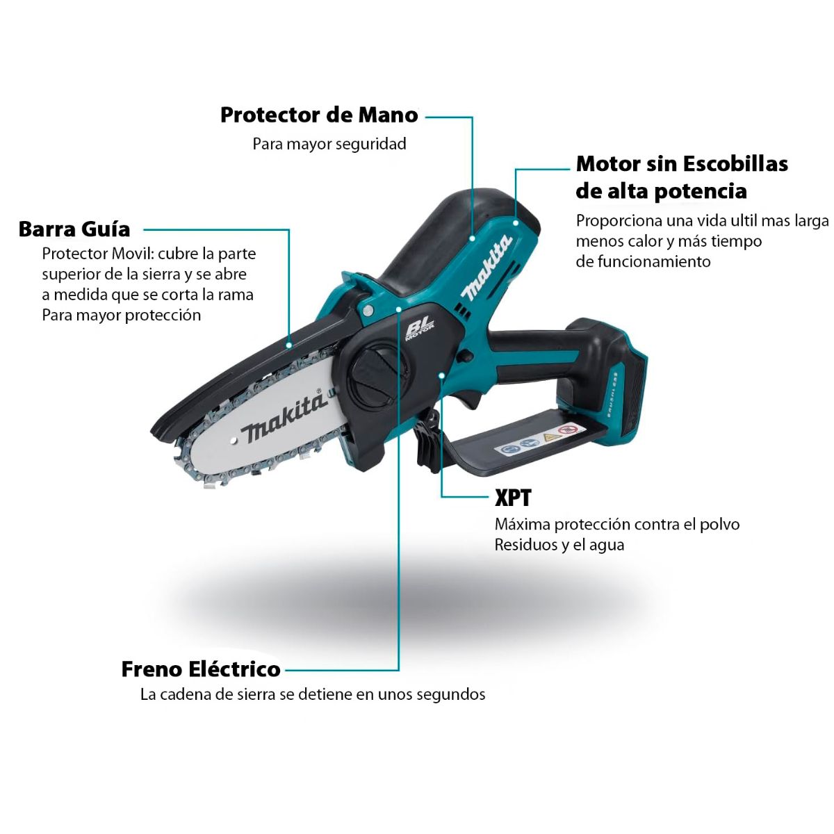 MAKITA - Podador sierra 4" inalambrico bateria y cargador  Makita
