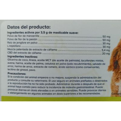 Imagen 2 del producto Masticable CBD Calmante para Perros NarmaVet 600 mg - 30 unidades