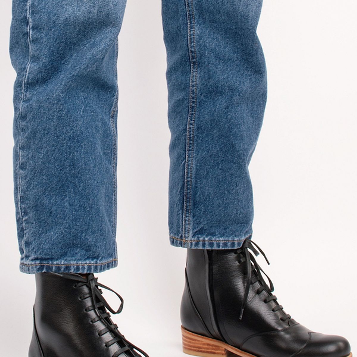 GANDARVA - Botín Mujer De Cuero Juana Negro Opaco