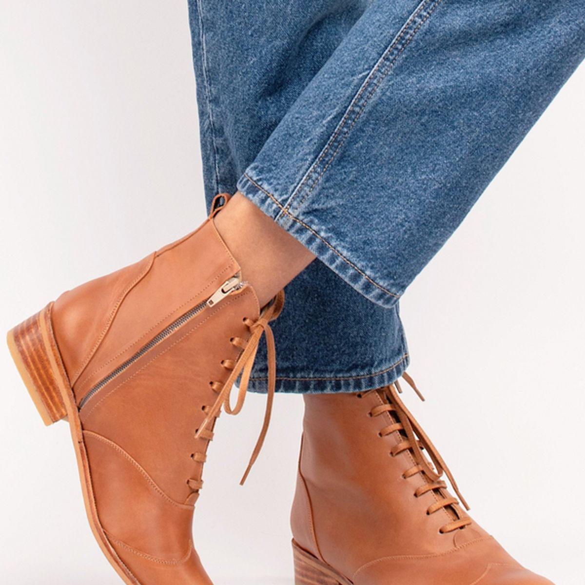 GANDARVA - Botín Mujer De Cuero Juana Camel