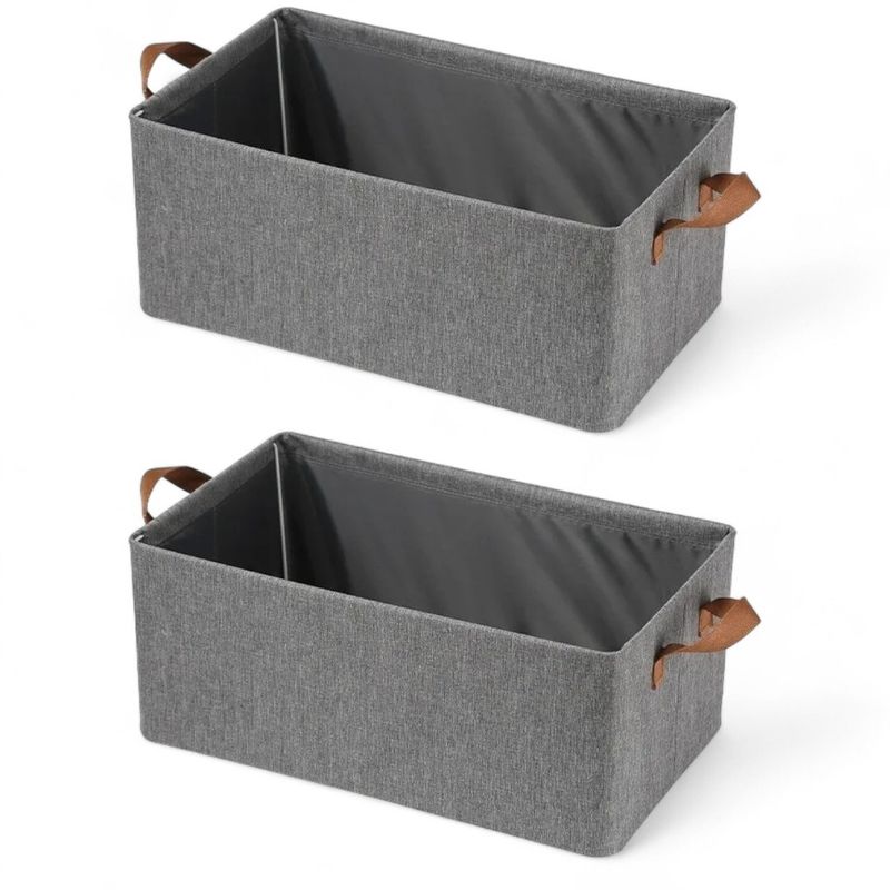 GENERICO - 2 X Cajas Almacenamiento Plegable Con Asas Para Ropa Juguetes Libros