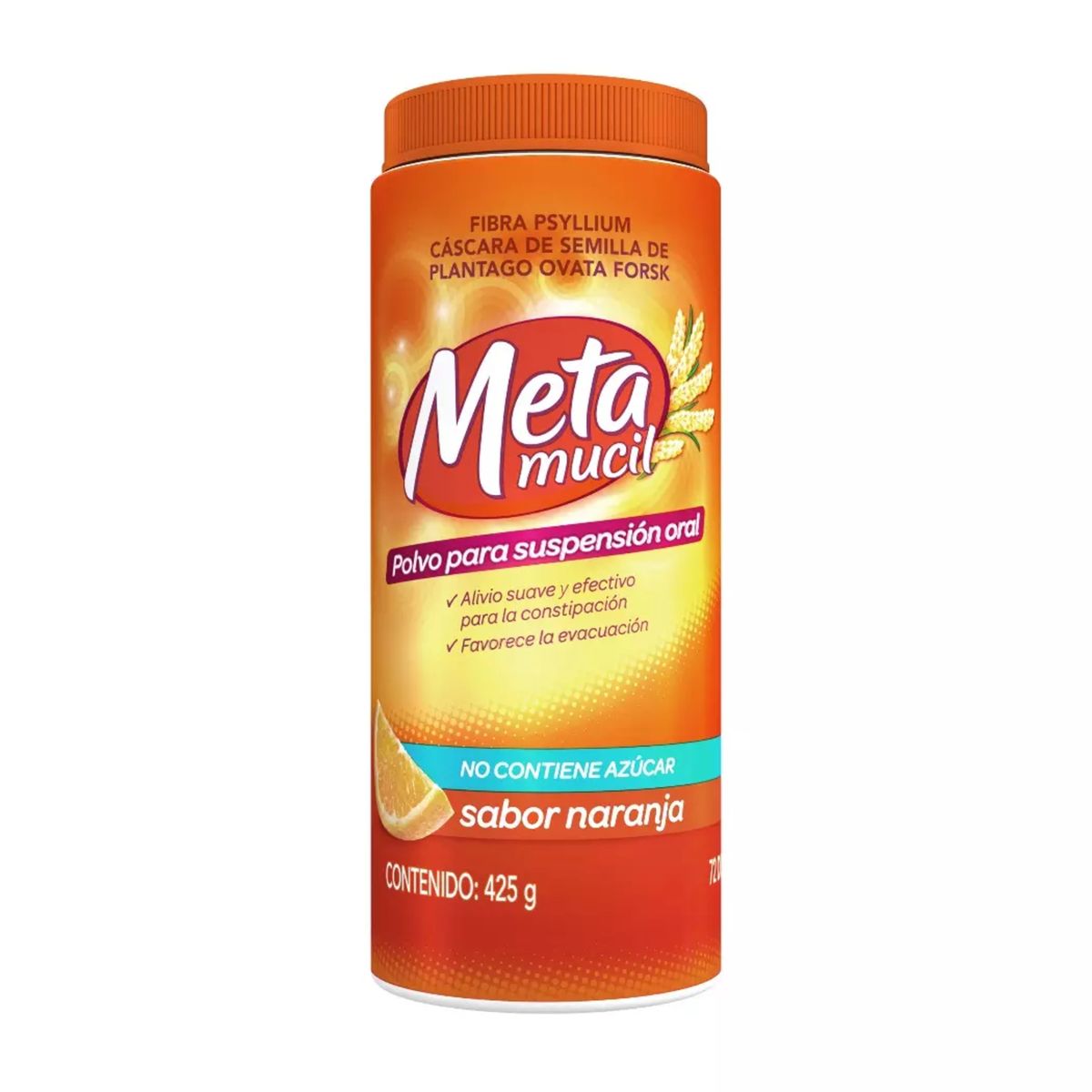 META - Metamucil Fibra Psyllium Sabor Naranja 72 Dosis