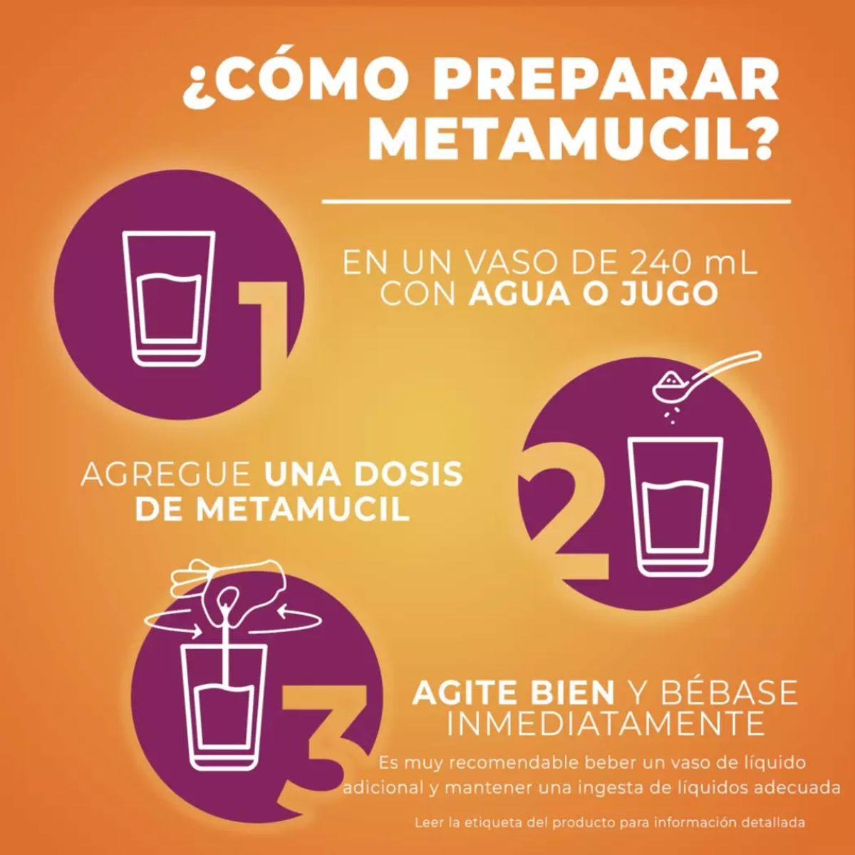 META - Metamucil Fibra Psyllium Sabor Naranja 72 Dosis