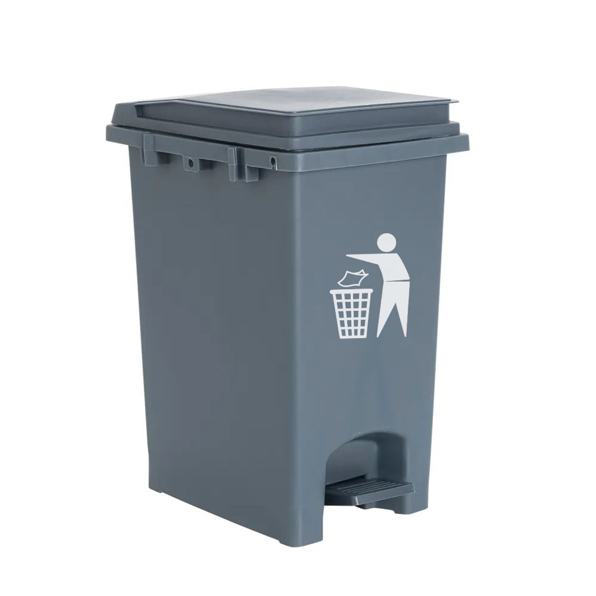 GENERICO - Basurero con tapa y pedal 20lt gris
