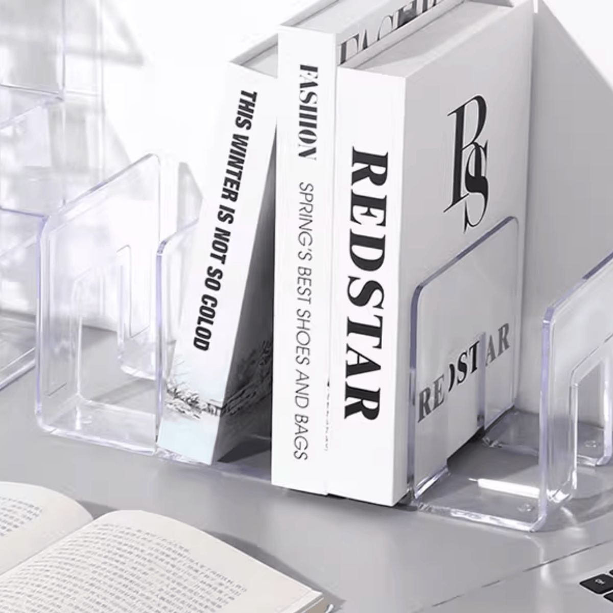 HOMESTAR - Organizador Escritorio 4 Compartimentos Transparente