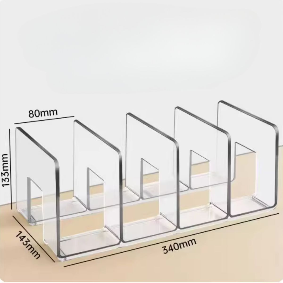 HOMESTAR - Organizador Escritorio 4 Compartimentos Transparente