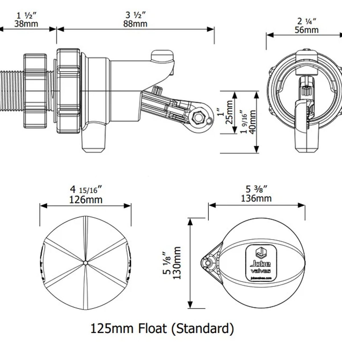 JOBE - Válvula Rojo 3/4  20mm De Llenado