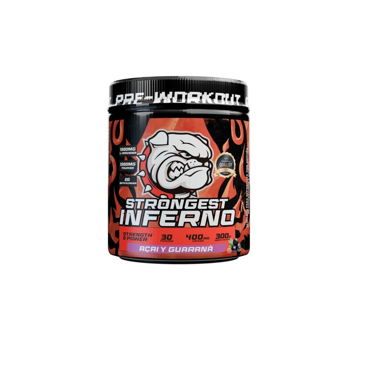 STRONGEST - PRE- ENTRENO INFERNO 300GR ACAI Y GUARANA - STRONGEST