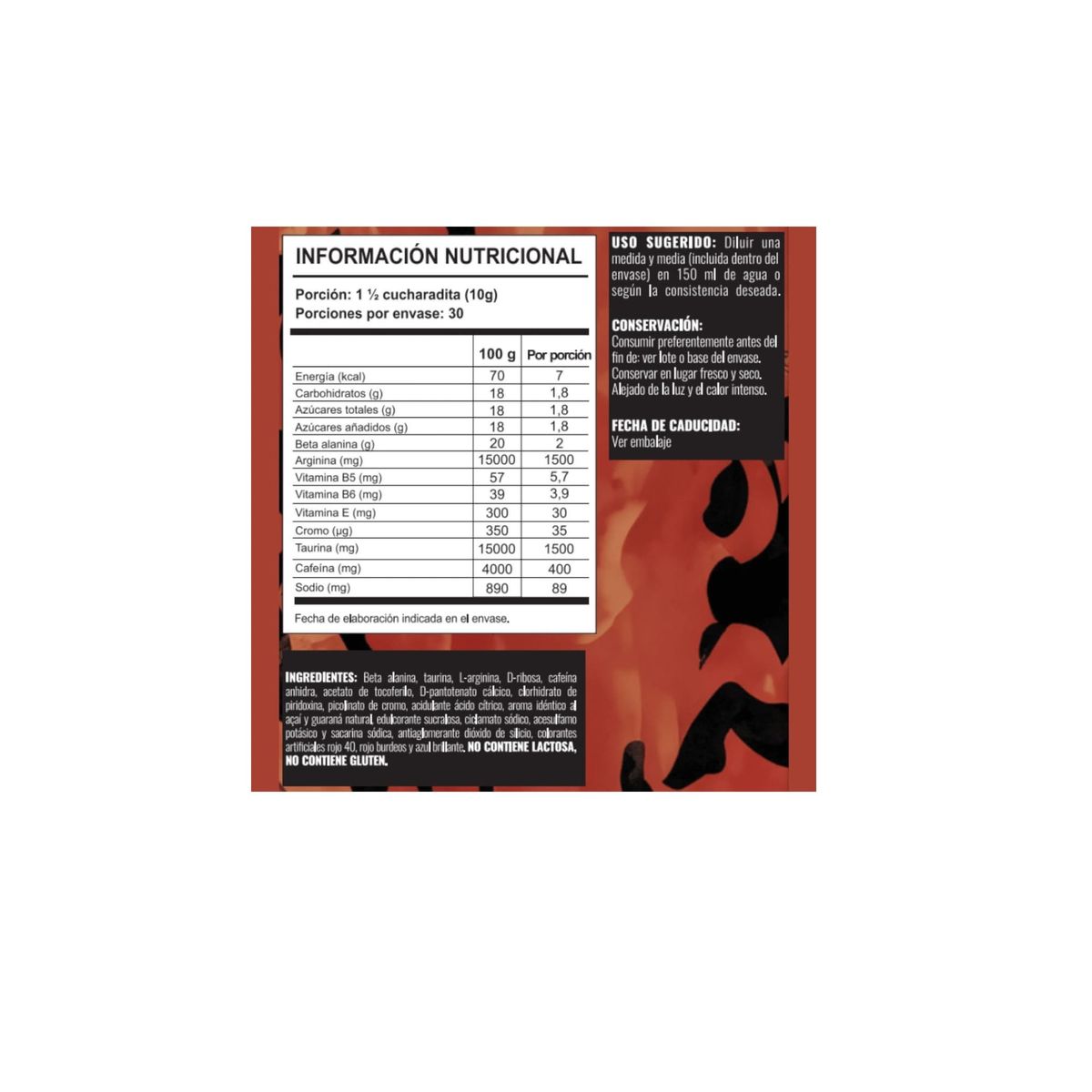 STRONGEST - PRE- ENTRENO INFERNO 300GR ACAI Y GUARANA - STRONGEST