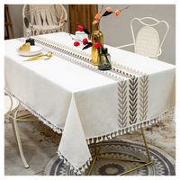 Mantel Bordado Premium Rectangular Espigas Marrones 140 cm X 220 cm