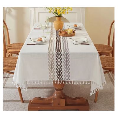 Imagen 2 del producto Mantel Bordado Premium Rectangular Espigas Marrones 140 cm X 220 cm