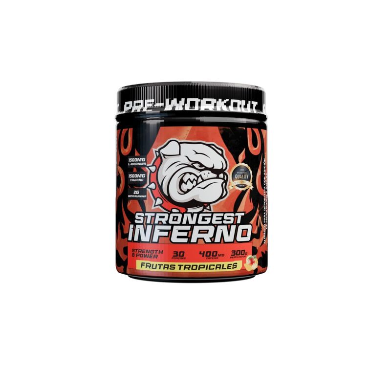 STRONGEST - PRE- ENTRENO INFERNO 300GR FRUTAS TROPICALES - STRONGEST