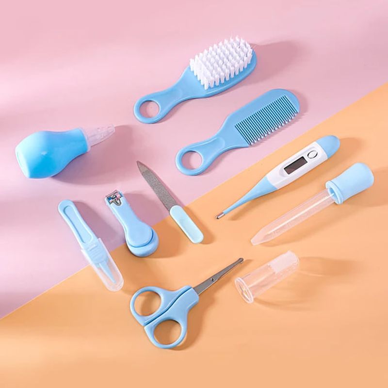 GENERICO - Set de cuidado bebe 10 en 1 manicure azul