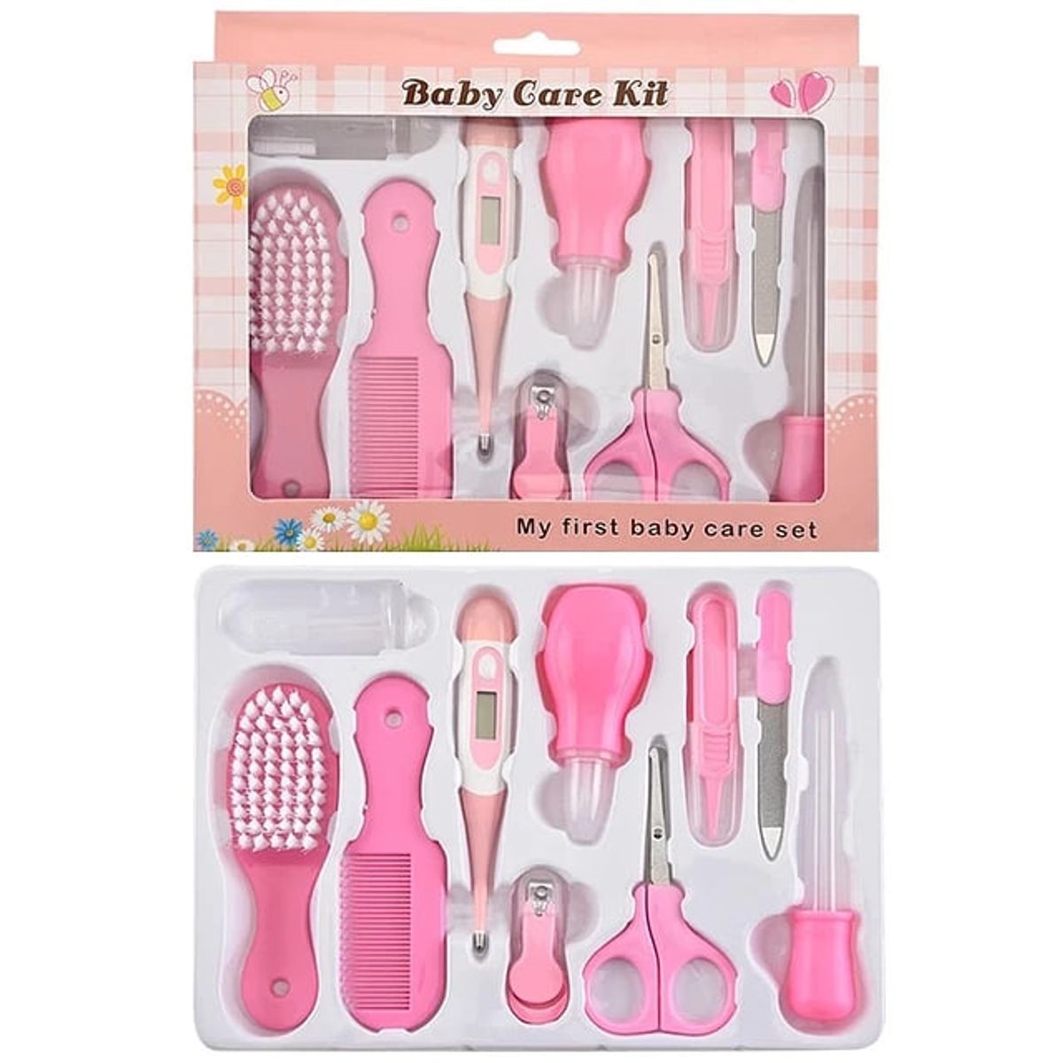 GENERICO - Set de cuidado bebe 10 en 1 manicure rosa