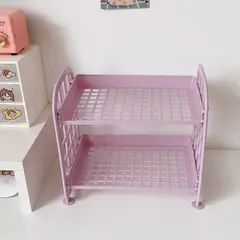 HOMESTAR - Estantería Organizador 2 Niveles Morado