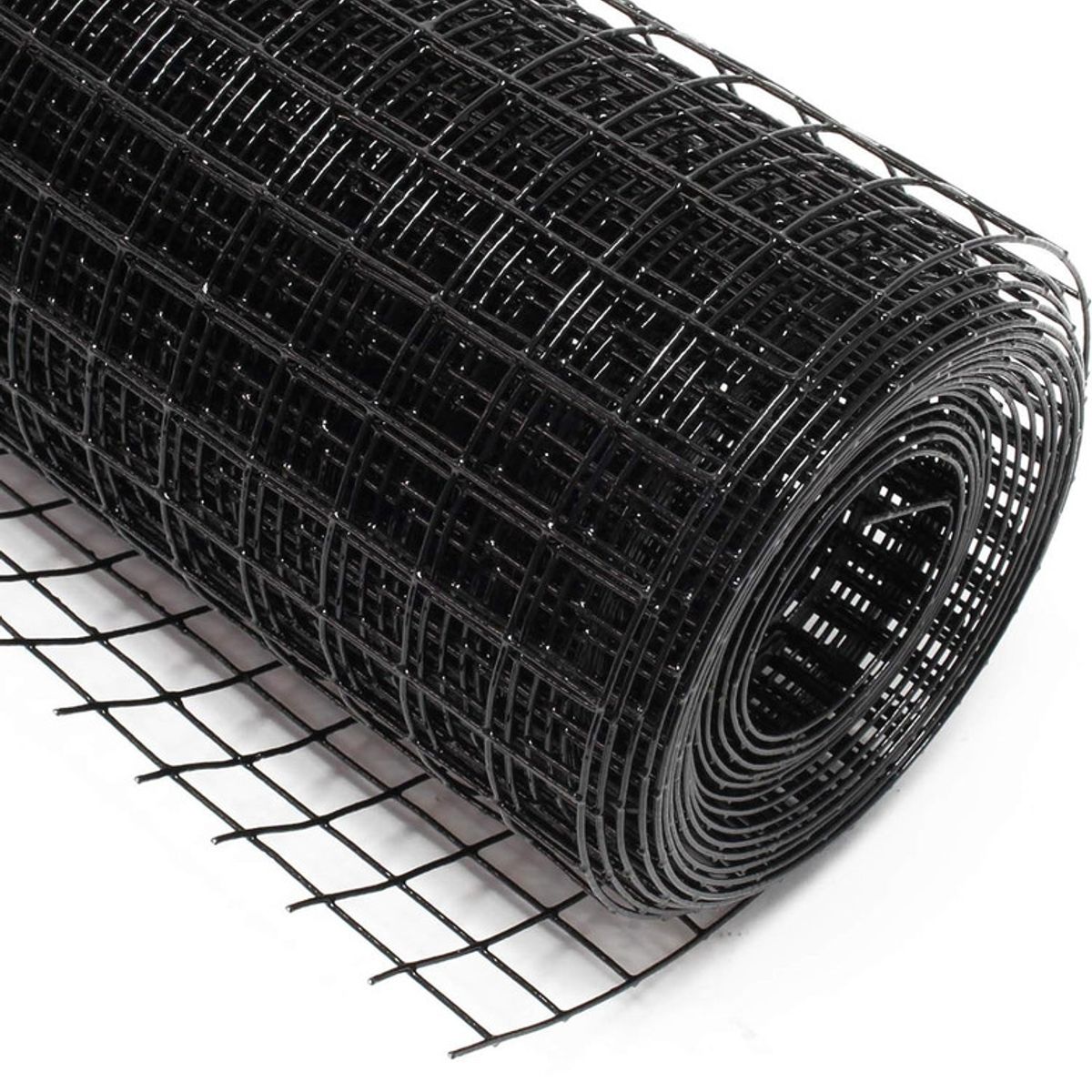 GENERICO - Malla jardin soldada pvc negra 1/2"x1.0mmx0.60mt 10mt CERRAM