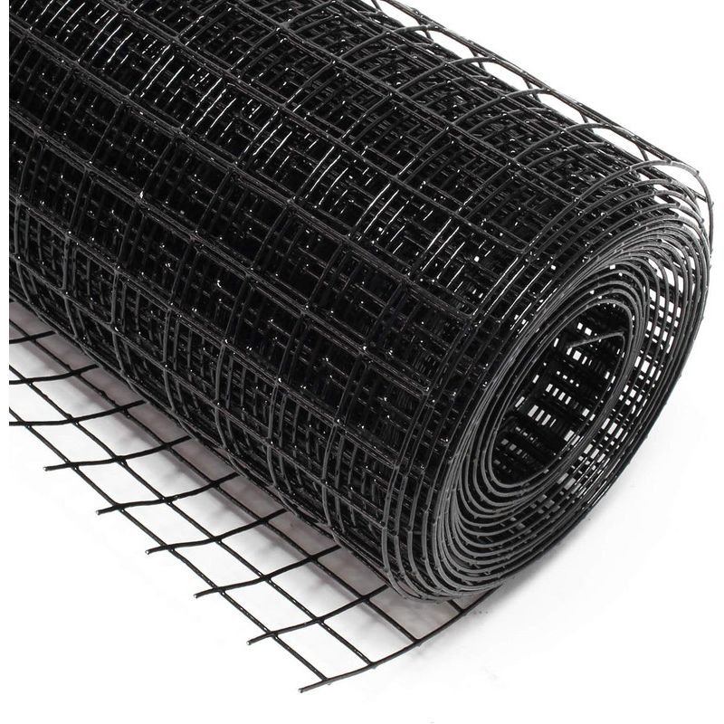 GENERICO - Malla jardin soldada pvc negra 1/2"x1.0mmx0.60mt 10mt CERRAM