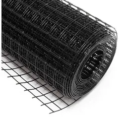 GENERICO - Malla jardin soldada pvc negra 1/2"x1.0mmx0.60mt 10mt CERRAM