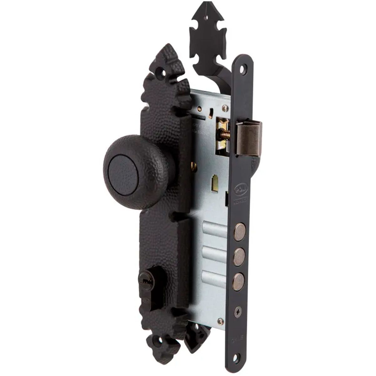 POLI - Cerradura rustica con pomo acceso pomo manillon Poli