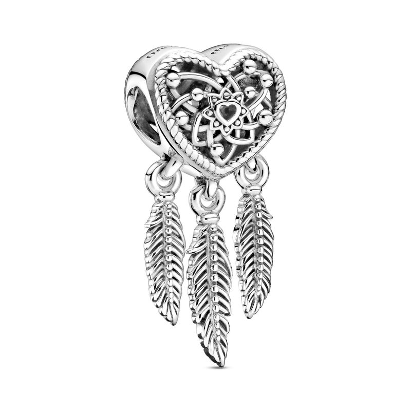 PANDORA - Charm Atrapasueños Con Corazón Y Tres Plumas Plata Mujer Pandora