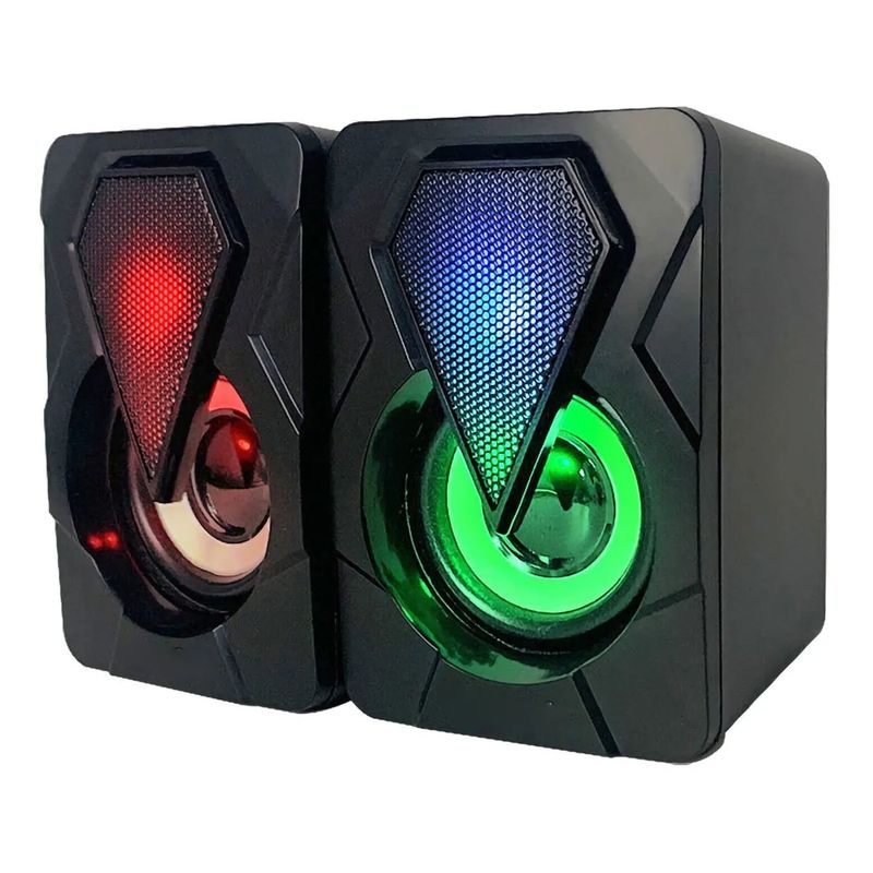 GENERICO - Par De Parlantes Pc Gamer Usb Led Stereo