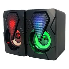 GENERICO - Par De Parlantes Pc Gamer Usb Led Stereo