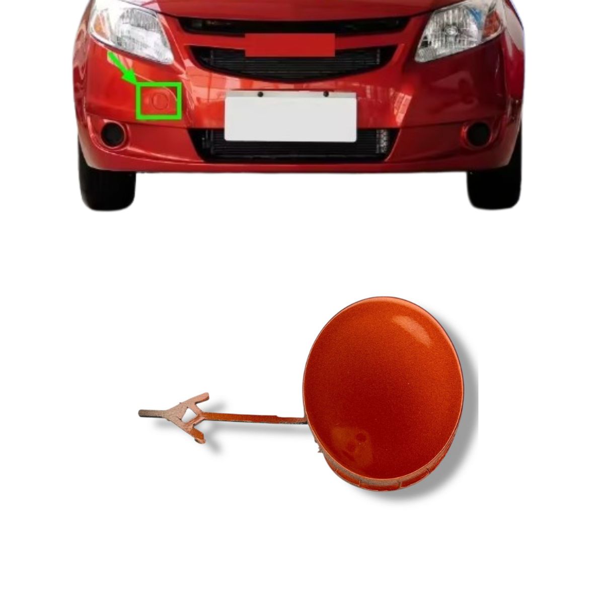 GENERICO - Tapa Naranja Parachoque Delantero Compatible Chevrolet Sail