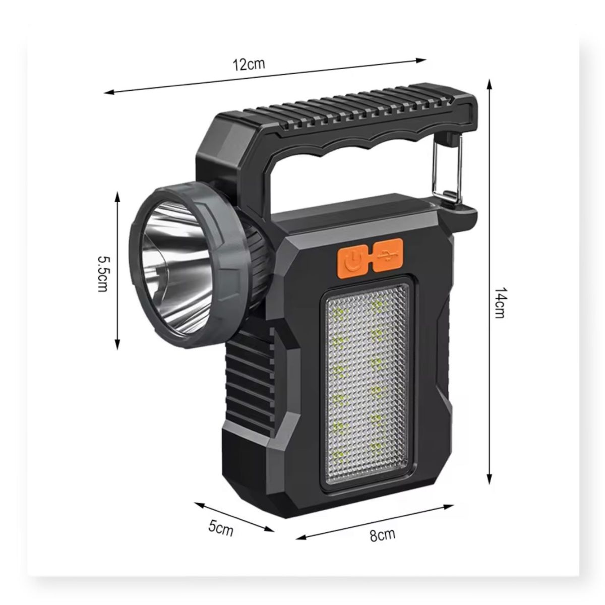 GENERICO - Linterna Led Solar 3 En 1 Usb Recargable Camping Bicicleta