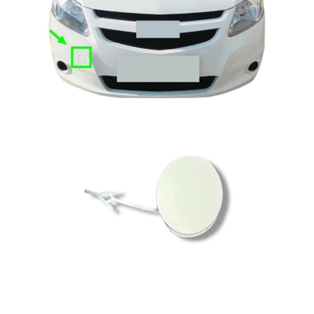 GENERICO - Tapa Blanca Parachoque Delantero Compatible Chevrolet Sail