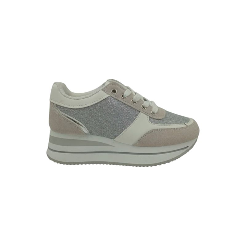 HERIEL - Zapatilla Gris Plataforma Mujer