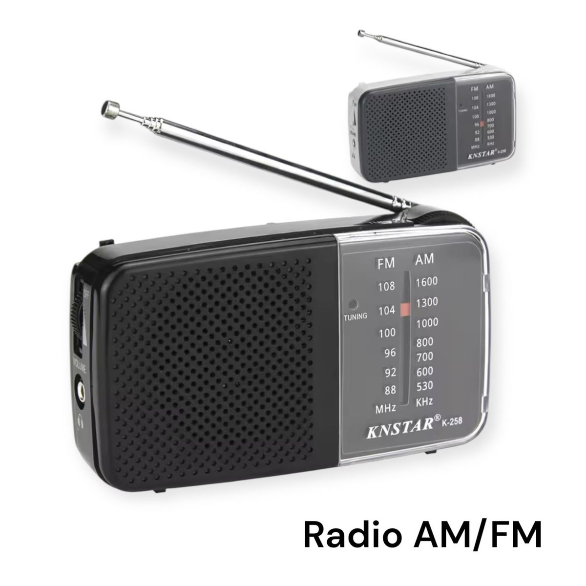 GENERICO - Mini Radio Portátil de Bolsillo AMFM Color Plomo a Pilas
