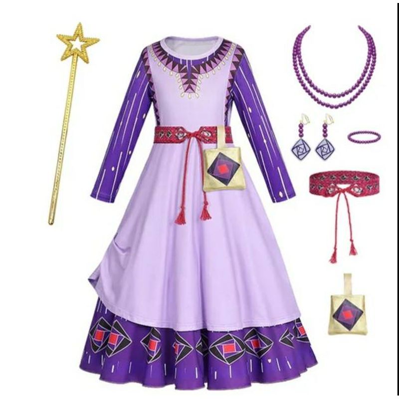 GENERICO - Set disfraz vestido y acessorios  para niña 3 años