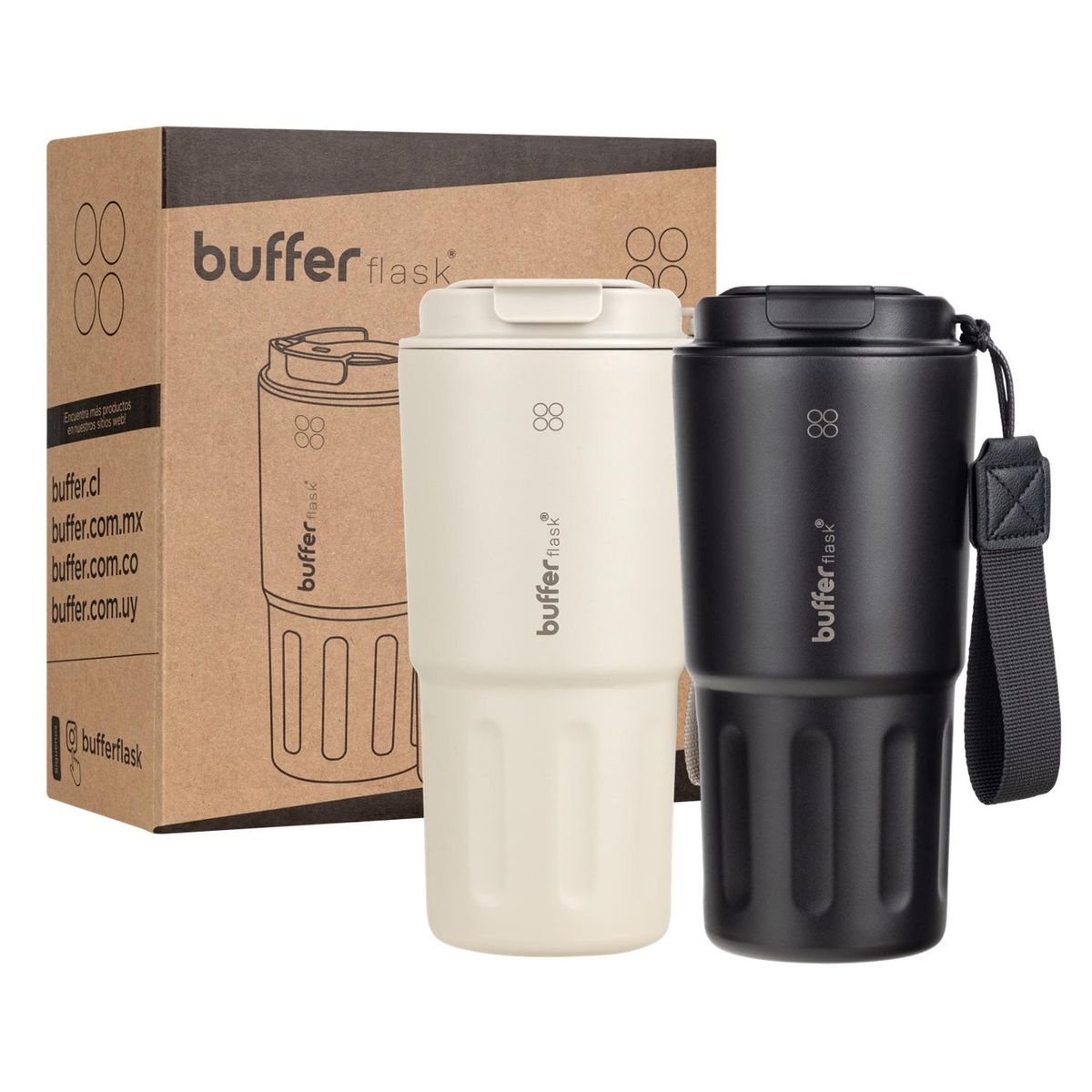 BUFFER FLASK - Vaso Termico Termo Buffer Bebidas Calientes Frias Mug 600ml