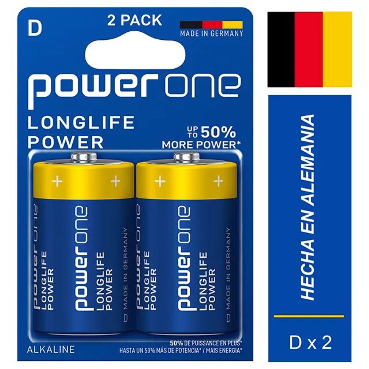 GENERICO - Pila D powerone pack 2 unidades 1.5V