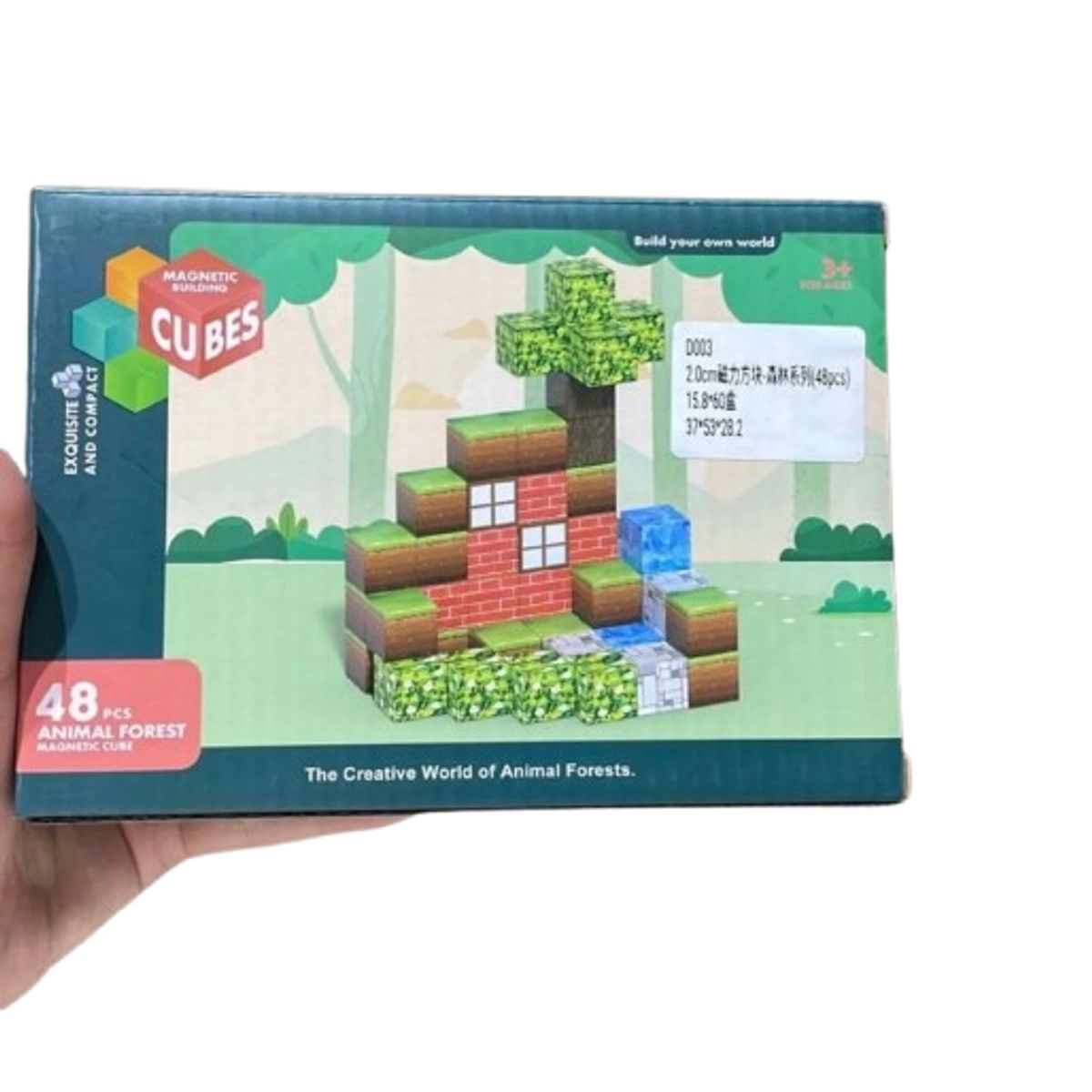 GENERICO - Set De Bloques Magnéticos 48 Piezas - Estilo Minecraft