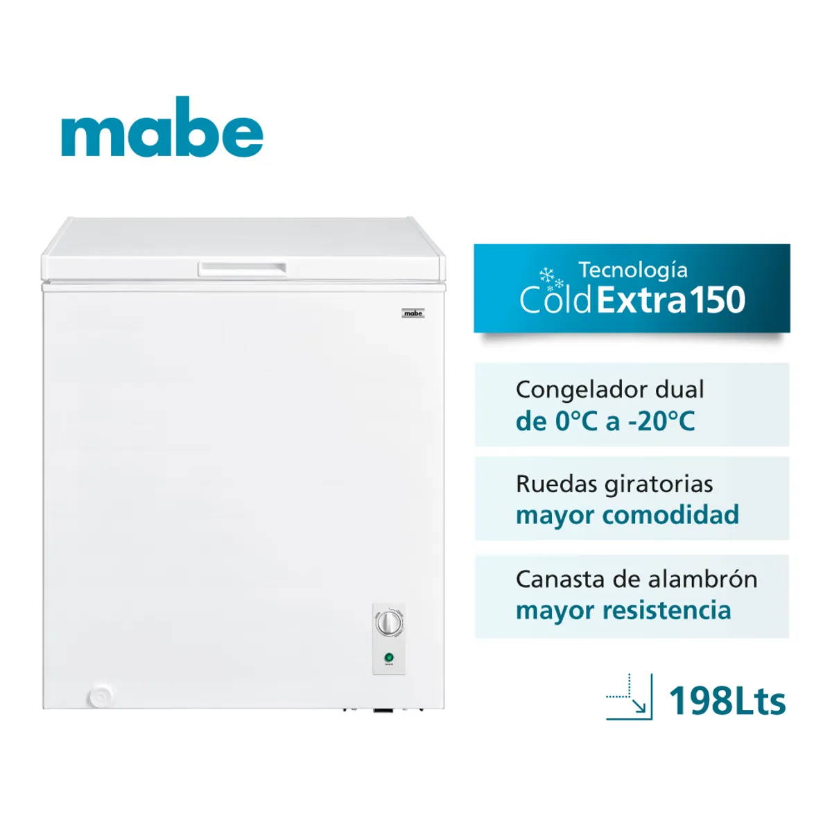 MABE - Freezer Horizontal 198L Brutos FDHM200BY2 Mabe
