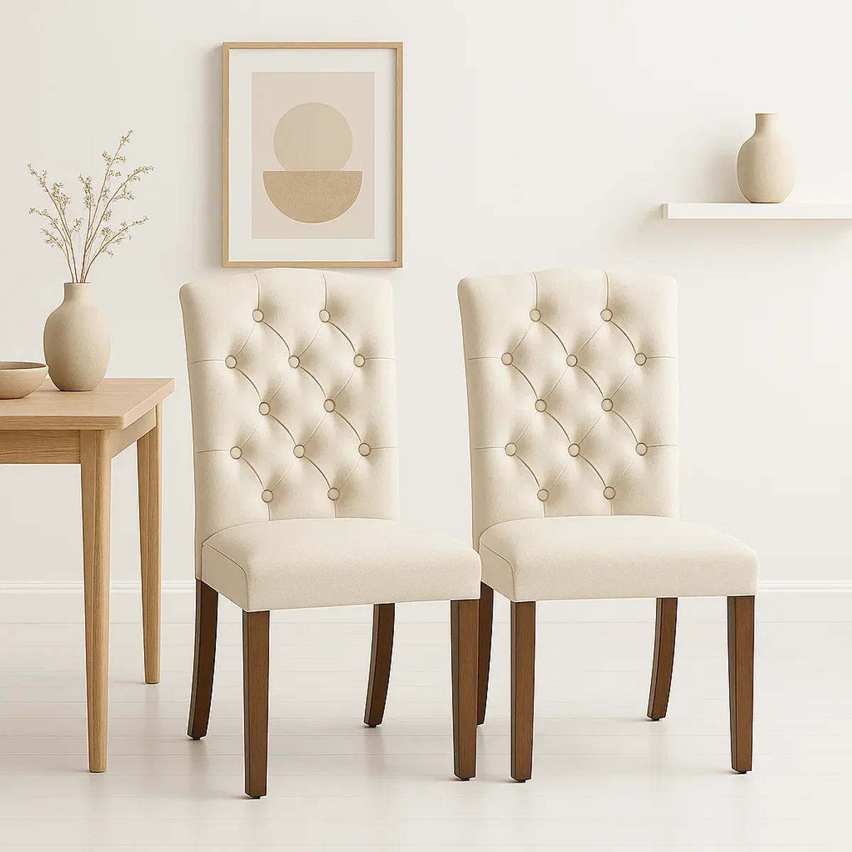 KLIK - Pack de 2 Sillas de Comedor Acolchada Madera Elegance