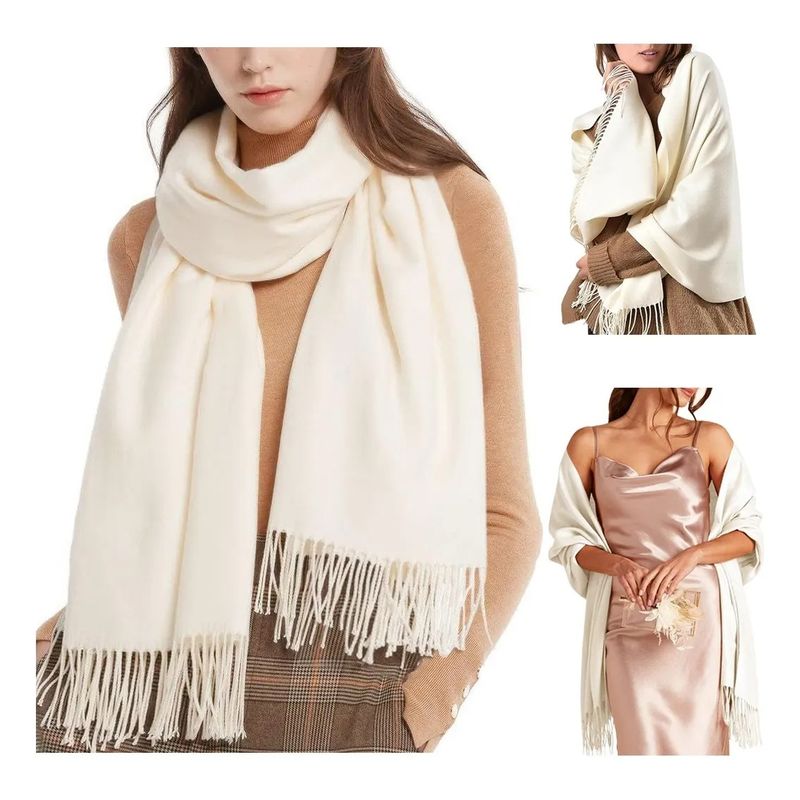 EVERSO - Echarpe Bufanda De Lana Otoño Invierno Maxi Bufanda Unicolor