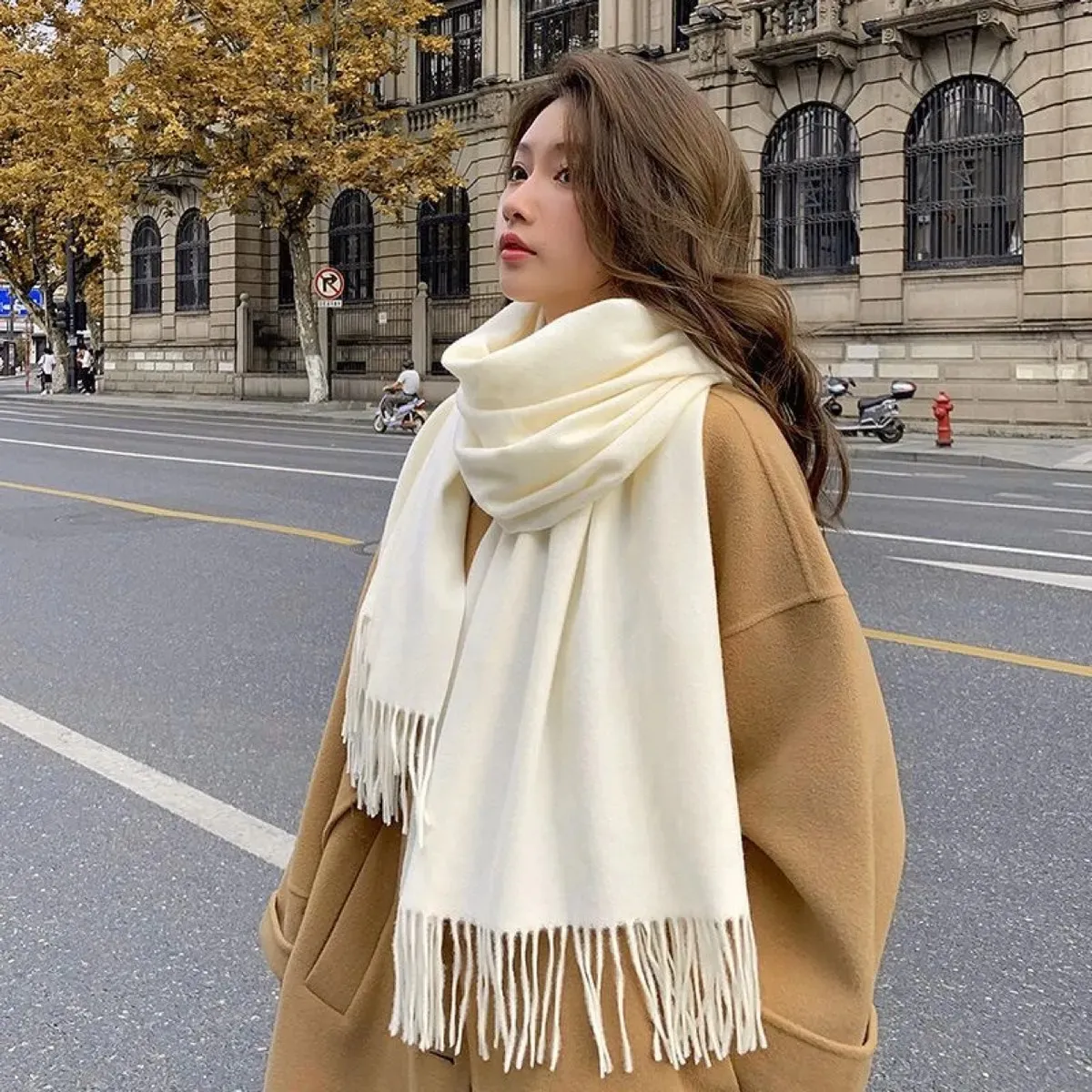EVERSO - Echarpe Bufanda De Lana Otoño Invierno Maxi Bufanda Unicolor