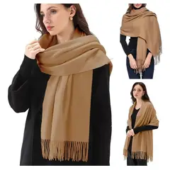 EVERSO - Echarpe Bufanda De Lana Otoño Invierno Maxi Bufanda Unicolor