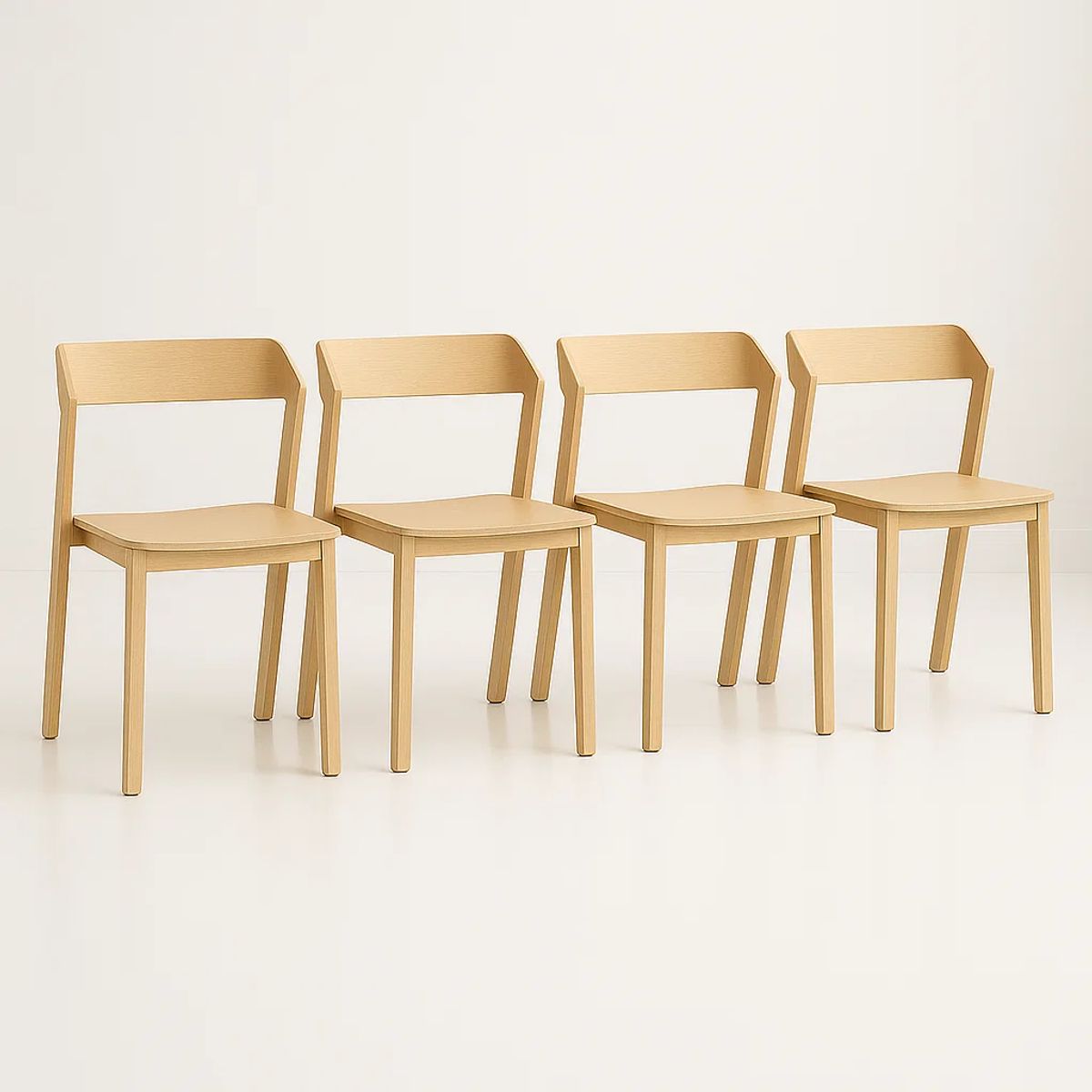 KLIK - Pack de 4 Sillas de Comedor Madera Rover Viena Natural