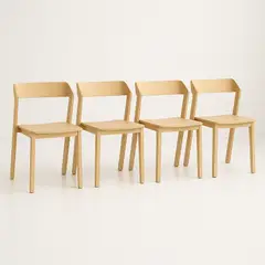 KLIK - Pack de 4 Sillas de Comedor Madera Rover Viena Natural
