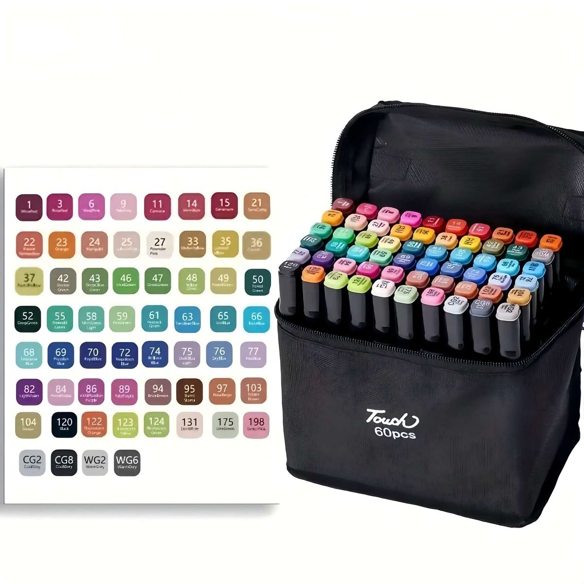 GENERICO - Set De Plumones 60 Marcadores Touch Plumones Doble Puntar