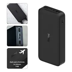 XIAOMI - Cargador Portátil Redmi 18w 20000mah Carga Rápida Negro