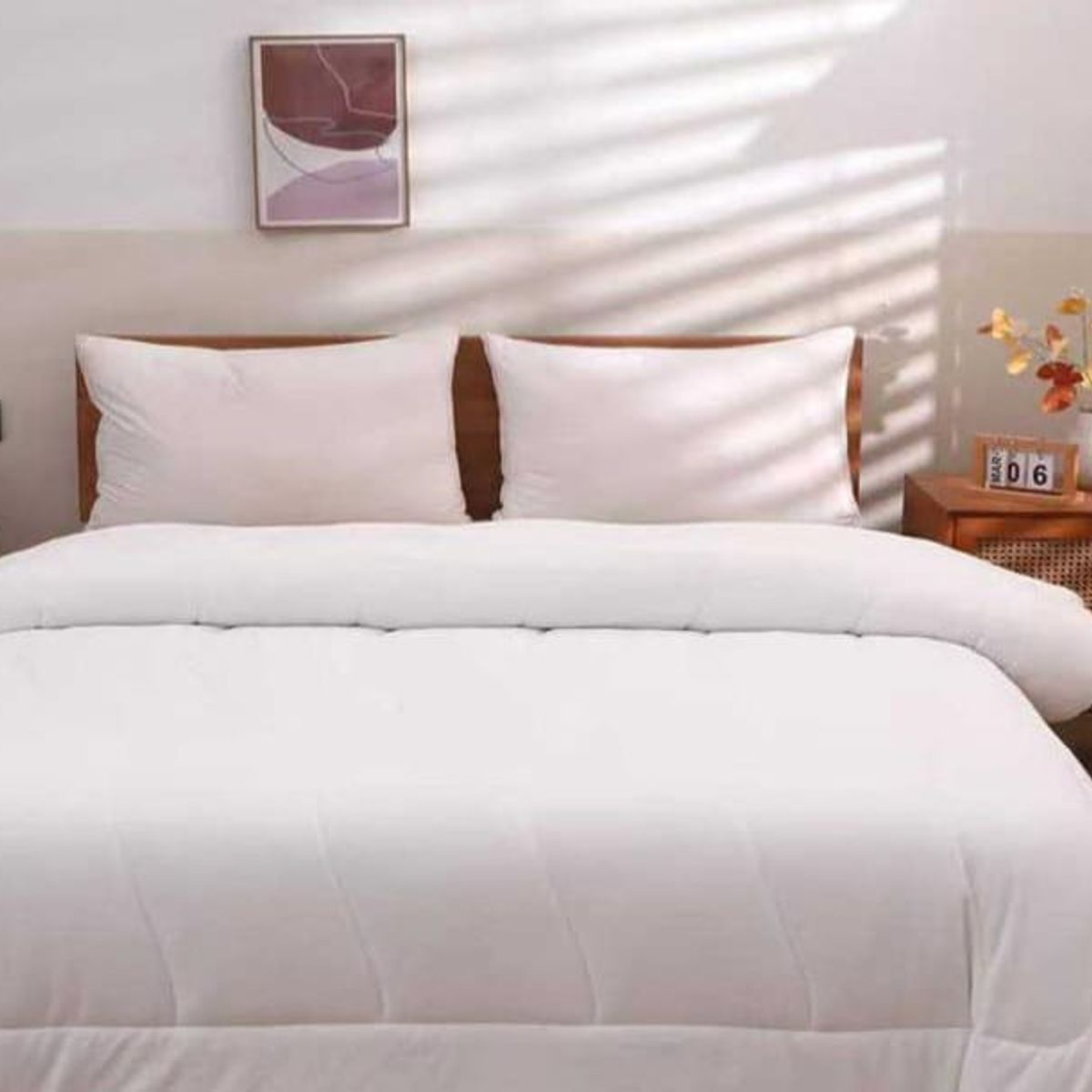 GENERICO - Plumon Sintetico Edredon Nordico Microfibra 1 plaza Color Blanco