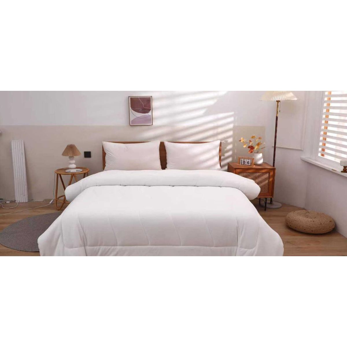 GENERICO - Plumon Sintetico Edredon Nordico Microfibra 1,5 plaza Color Blanco
